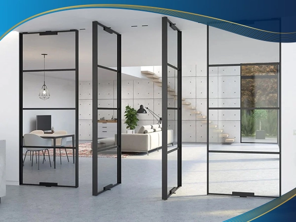 Cửa nhôm 2 chiều là kiểu cửa sử dụng bản lề xoay 180o