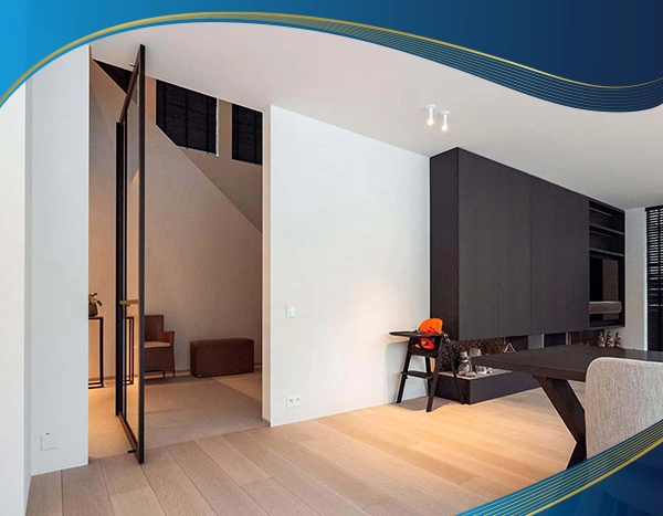 Cửa nhôm mở 2 chiều với thiết kế đặc biệt, giúp tận dụng tối đa không gian đóng mở cửa, thuận thiện và an toàn khi di chuyển. 