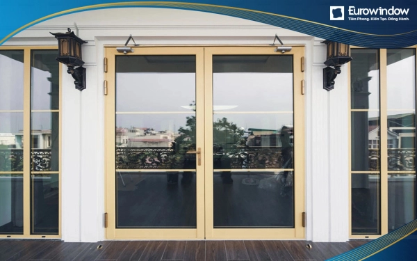 Công trình văn phòng cao cấp tại phường Rạch Dừa, TP Vũng Tàu sử dụng toàn bộ cửa nhôm Eurowindow màu gold sang trọng