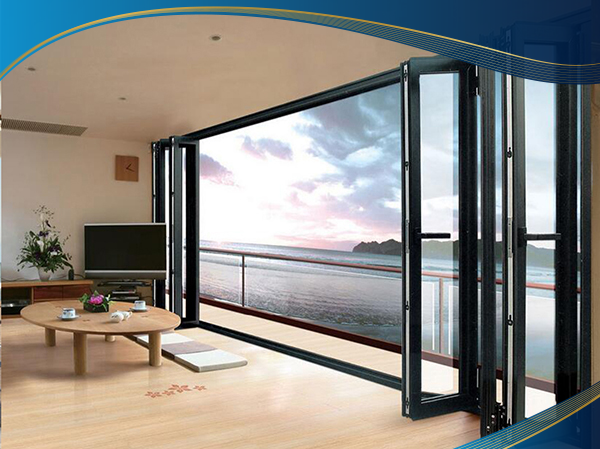 Cửa nhôm xếp trượt 6 cánh quy cách 6-4-2 dùng trong biệt thự