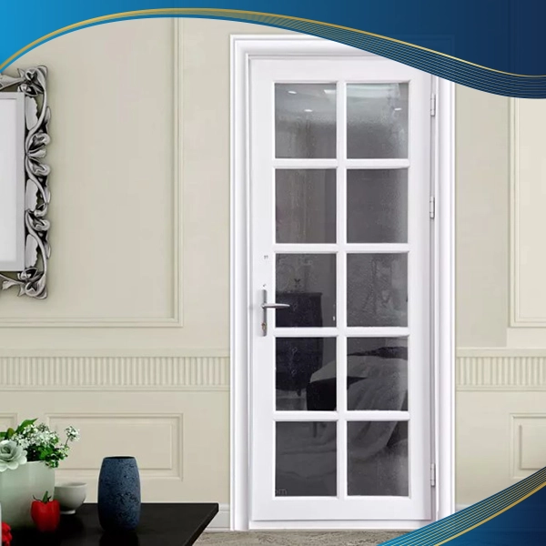 Cửa nhựa lõi thép 1 cánh chia đố ngang kết hợp đố dọc 