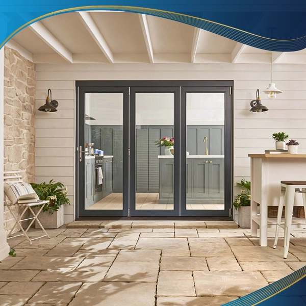 Cửa nhựa lõi thép 3 cánh kính đen mở quay kính trong