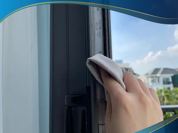Cửa nhôm đen dễ lộ vết bẩn nên cần vệ sinh thường xuyên