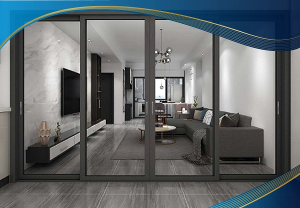 Cửa nhựa lõi thép 4 cánh mở xếp trượt lắp đặt ở lối ra sân vườn