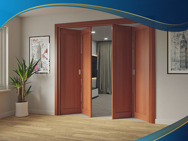 Cửa đi 4 cánh xếp gấp cấu trúc hình hộp chữ nhật chia thành nhiều khoảng trống kết hợp hệ gioăng nhập khẩu chất lượng kín khít có khả năng cách âm và nhiệt tuyệt đối.