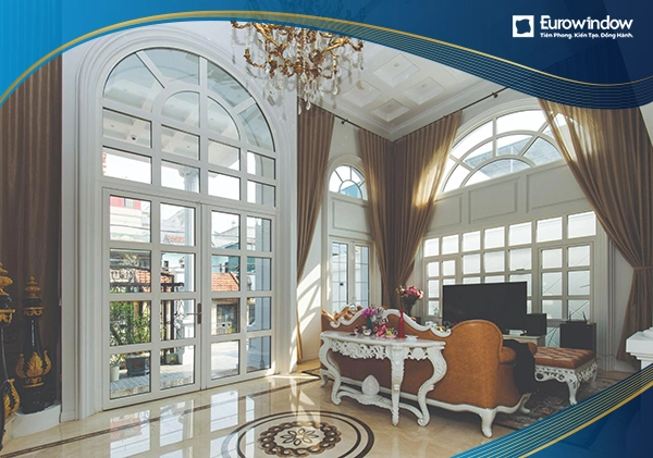 Showroom Eurowindow tại Quận 7 cung cấp các loại cửa trong đó phổ biến nhất là cửa nhựa lõi thép