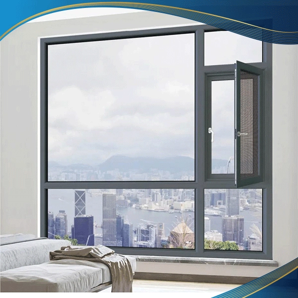 Mẫu cửa sổ nhựa lõi thép 1 cánh mở quay 