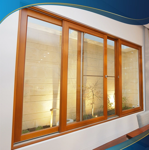 Cửa sổ trượt 3 cánh màu nâu Eurowindow 