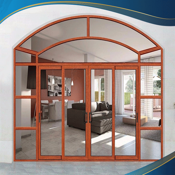 Cửa nhựa lõi thép cách âm 4 cánh màu vân gỗ