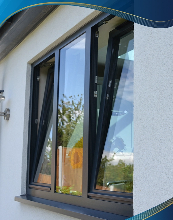 Cửa nhựa 2 cánh hất phòng khách áp dụng trong thiết kế Villa, Resort hiện đại