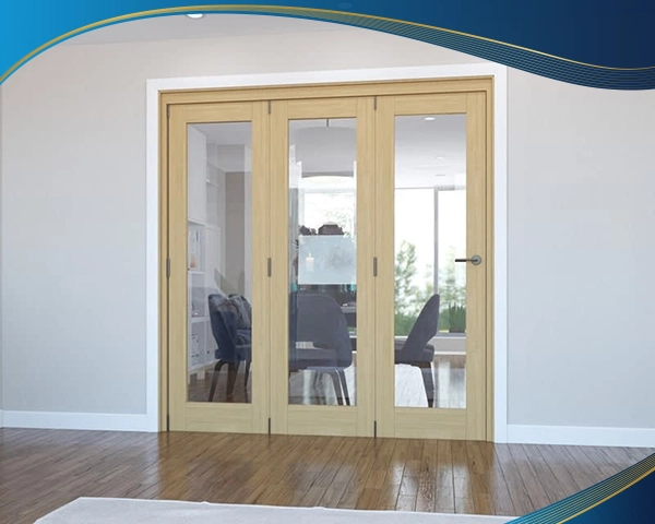 Cấu tạo cửa 3 cánh được xếp tại vị trí ngăn cách các phòng