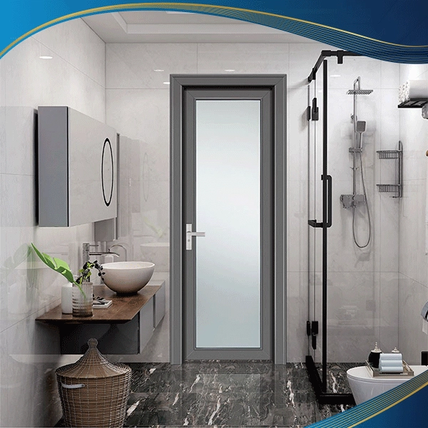 Cửa nhựa lõi thép 1 cánh màu xám