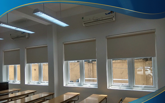 Trường học dùng cửa nhựa lõi thép cách âm