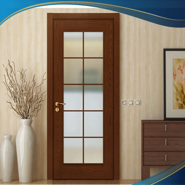 Cửa mở quay 1 cánh nhôm màu vân gỗ đậm đem đến sự sang trọng, quyền lực cho công trình