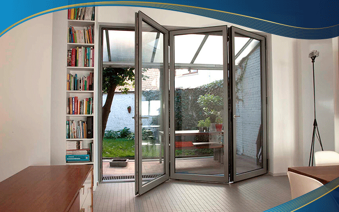 Cửa nhôm 3 cánh đi xếp trượt cho vị trí phòng khách của căn nhà vừa hiện đại vừa nhẹ nhàng