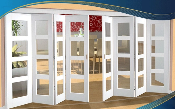 Cửa nhựa lõi thép 8 cánh xếp trượt giúp tối ưu hóa không gian phòng ốc