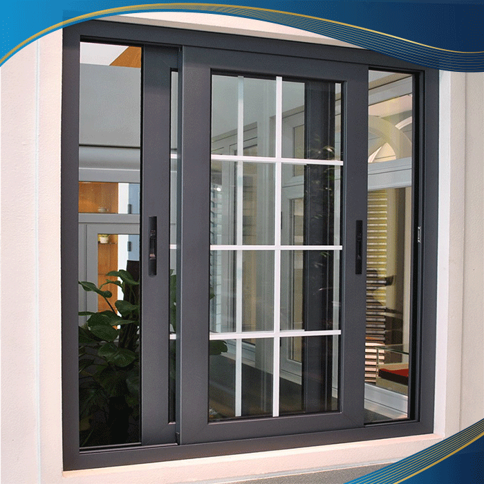 Cửa sổ mở trượt 2 cánh được lắp đặt tại một văn phòng làm việc của cơ quan