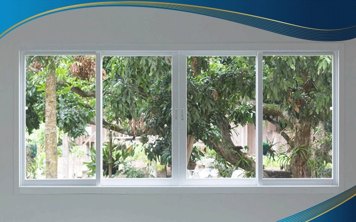 Cửa sổ 4 cánh màu trắng mở trượt Eurowindow