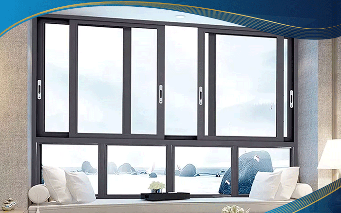 Cửa sổ mở trượt 4 cánh được ứng dụng tại khách sạn cao cấp có view hướng biển nhằm tận dụng cảnh thiên nhiên bên ngoài tạo nên không gian hòa mình vào biển