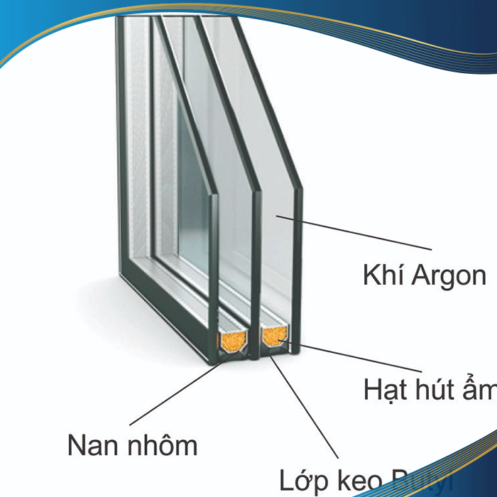 Hộp kính luôn luôn trong suốt nhờ vào thanh cữ nhôm, hạt hút ẩm và keo đặc chủng