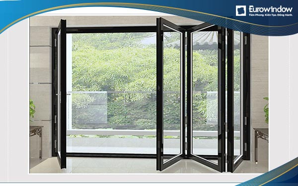 Cửa lùa xếp trượt 4 cánh ban công