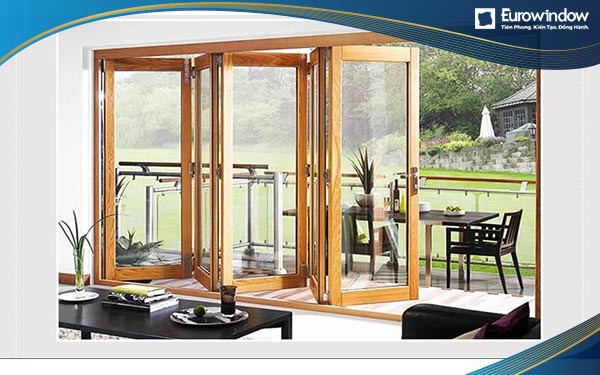 Cừa lùa xếp trượt nhôm kính biệt thự