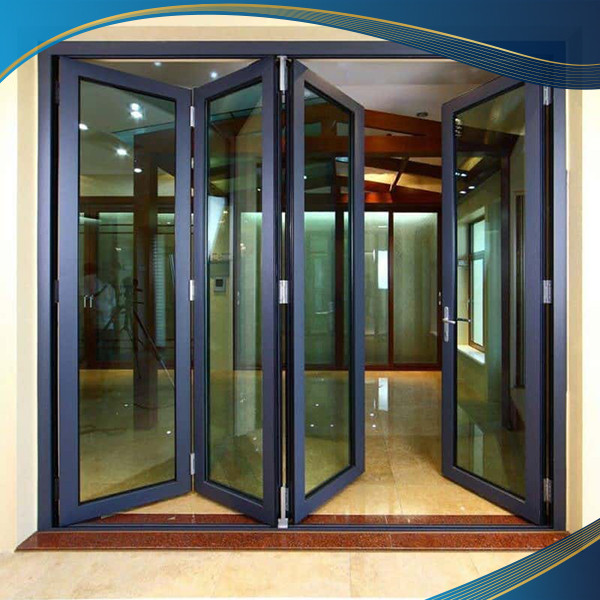 Cửa nhôm kính xếp trượt 4 cánh lắp văn phòng
