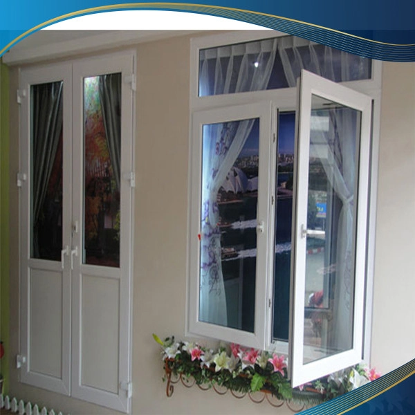 Cửa sổ nhựa lõi thép 2 cánh mở quay kết hợp ô cố định ở trên