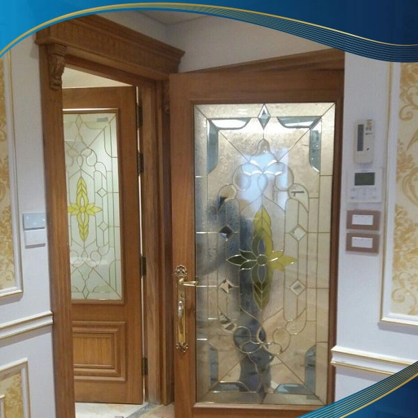 Cửa nhôm 1 cánh phòng ngủ kính trang trí