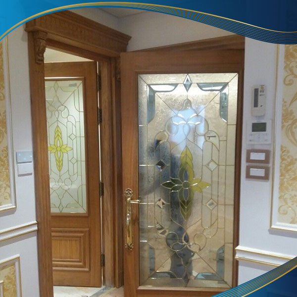 Cửa nhôm 1 cánh phòng ngủ kính trang trí