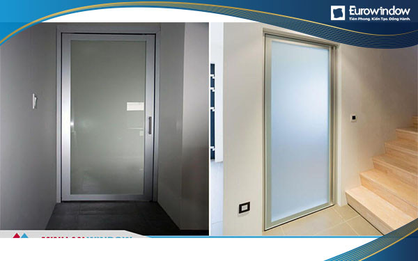 Cửa nhôm 1 cánh phòng ngủ kính mờ