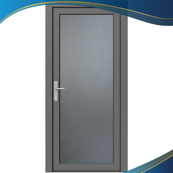 Cửa nhôm 1 cánh phòng ngủ kính mờ màu ghi