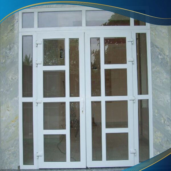 Cửa đi nhôm 4 cánh chia ô dọc kết hợp ngang