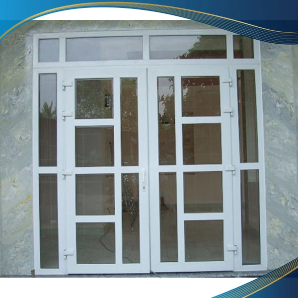 Cửa nhôm chia ô ngang dọc màu trắng