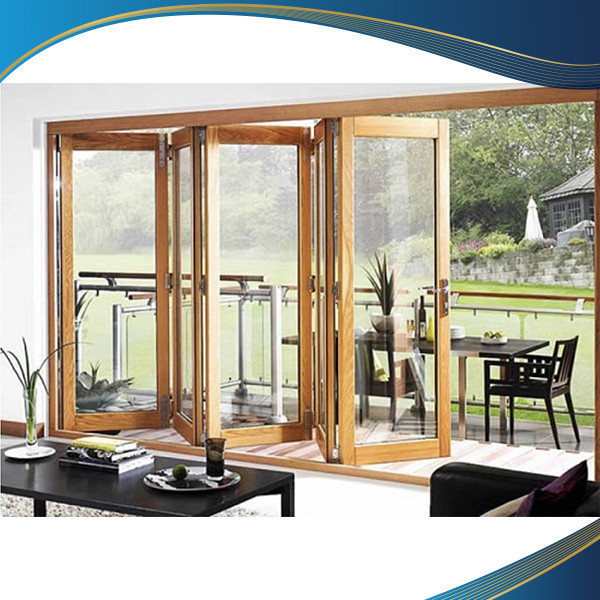 Cửa nhựa lõi thép vân gỗ xếp gấp 4 cánh