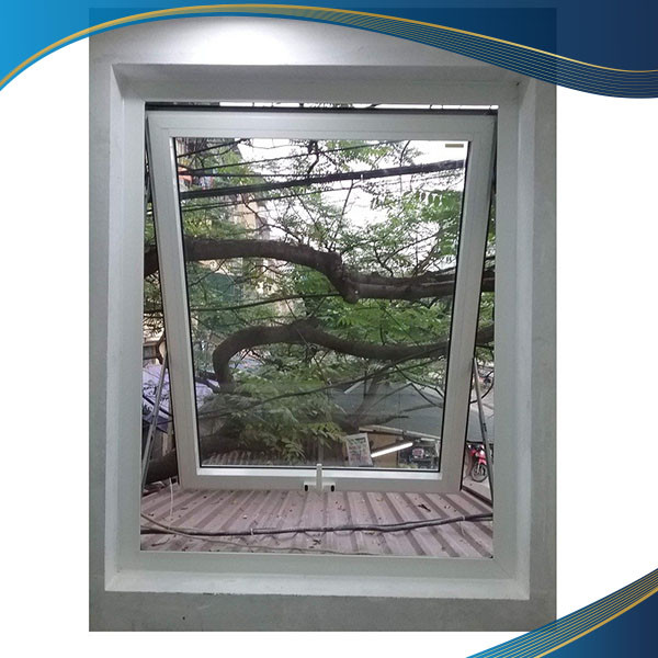 Cửa sổ nhôm 1 cánh phòng ngủ mở hất màu trắng
