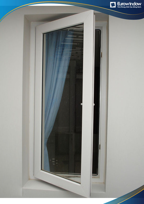 Cửa sổ nhôm 1 cánh phòng ngủ mở quay