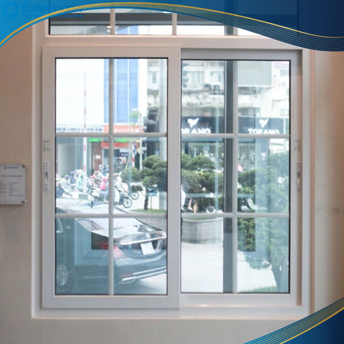 Hình ảnh cửa sổ mở trượt 2 cánh nhựa lõi thép uPVC
