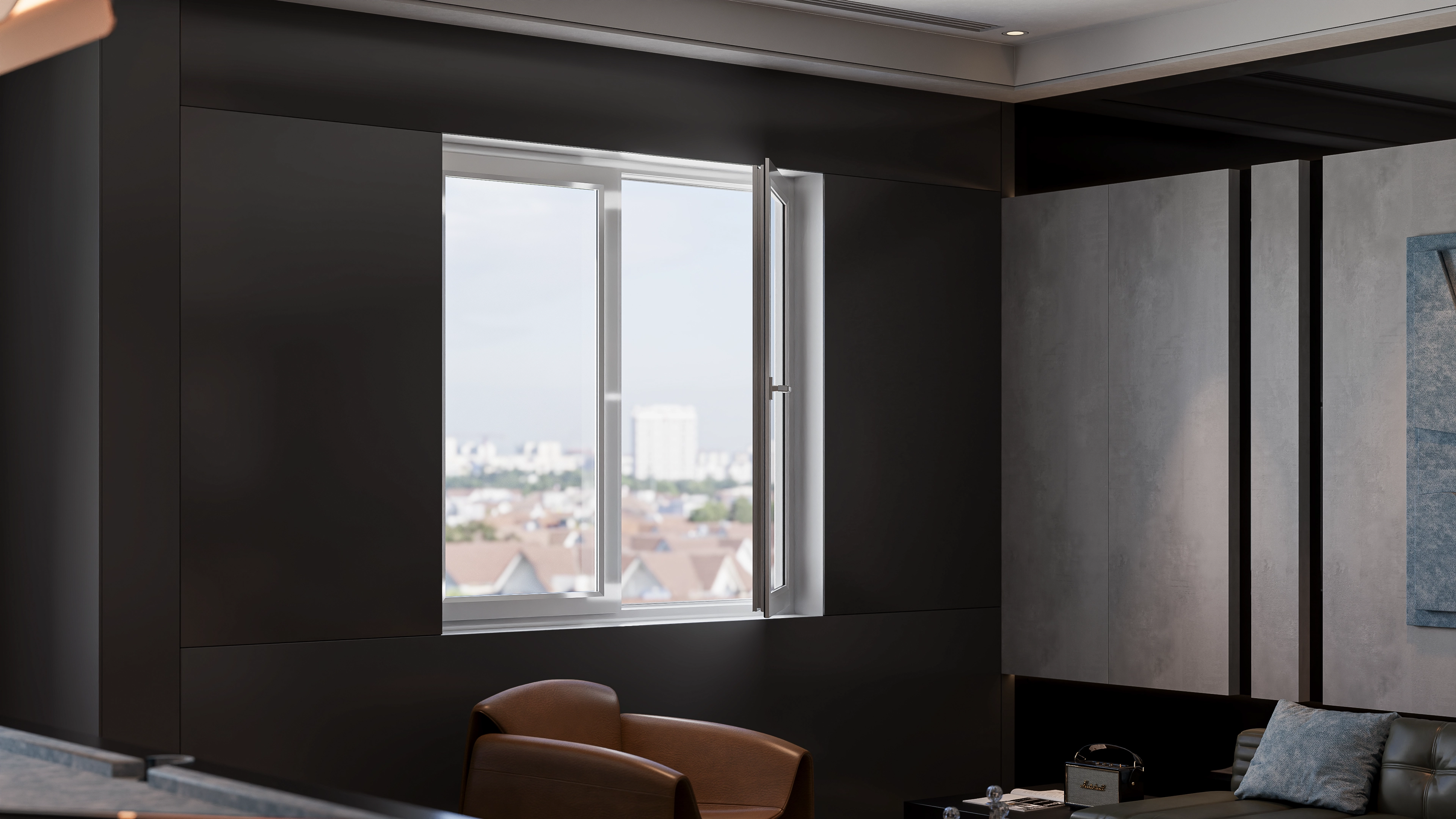 CỬA SỔ uPVC 2 CÁNH MỞ QUAY LẬT TRONG Eurowindow