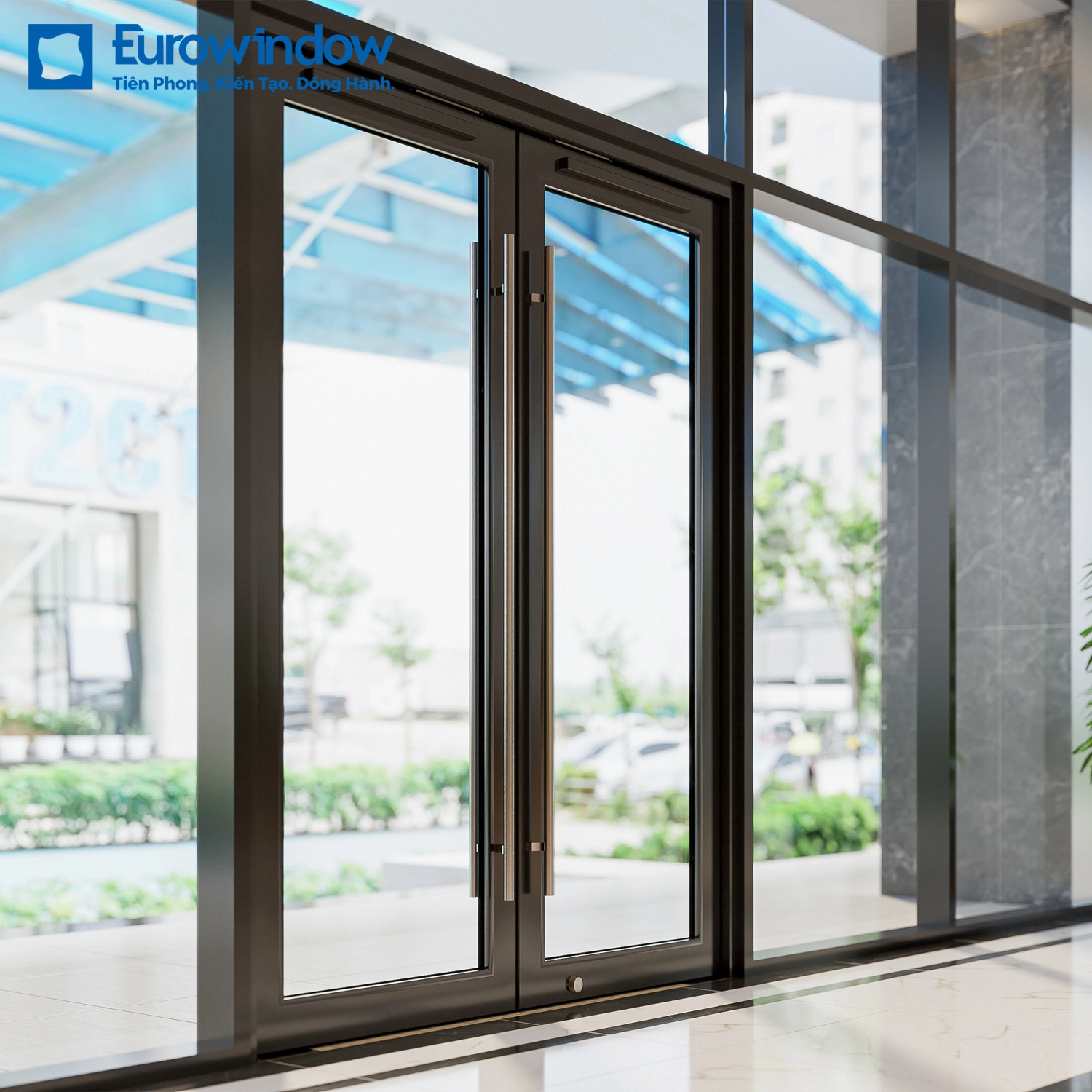CỬA BẢN LỀ SÀN TỰ ĐỘNG​ Eurowindow