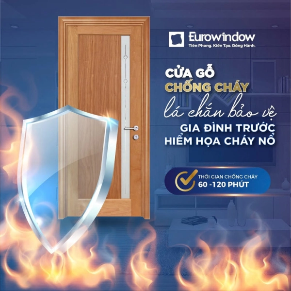 Cửa gỗ chống cháy có nhiều mức thời gian 60, 90 và 120 phút