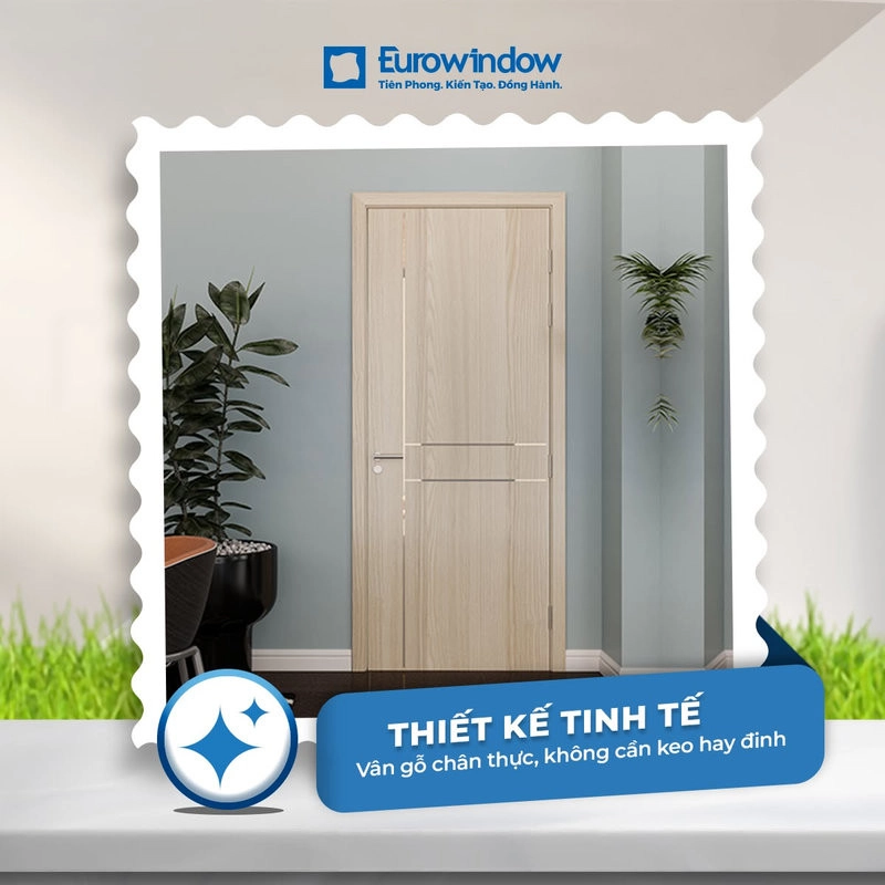 Thiết kế tinh tế, vân gỗ chân thực, cửa gỗ composite Eurowindow phù hợp với đa dạng không gian, phong cách thiết kế