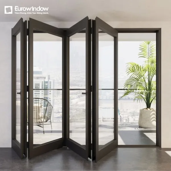 Bốn cánh xếp gọn về một phía, giúp mở thông khẩu độ và tăng kết nối không gian.