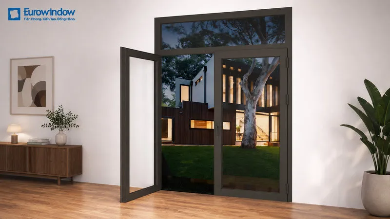 Cửa đi nhôm 2 cánh mở quay trong của Eurowindow