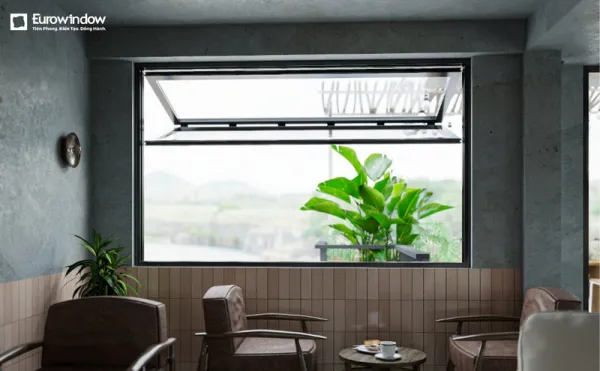 Cửa mở lật mang đến khả năng lưu thông không khí hiệu quả cho nhà ở, cửa hàng (Nguồn: Eurowindow)