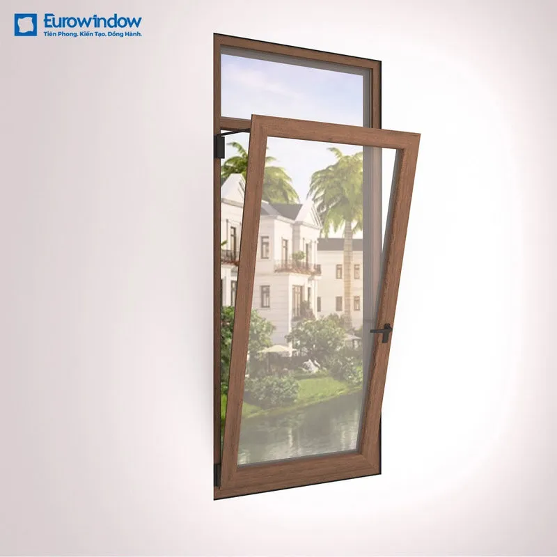 Cửa nhôm lật trong mở quay dùng profile 6063-T5 bền chắc
