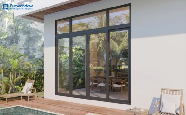 Cửa nhôm mở trượt tiết kiệm không gian cho ngôi nhà (Nguồn: Eurowindow)