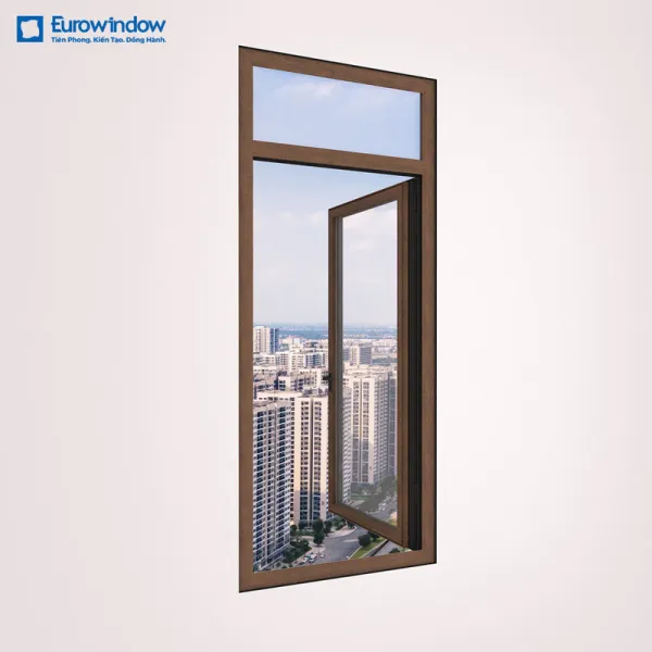 Cửa sổ nhôm kính mở quay ngoài 1 cánh phù hợp với ô cửa nhỏ (Nguồn: Eurowindow)