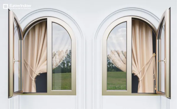 Cửa sổ nhôm kính mở quay ngoài 2 cánh giúp tăng diện tích lấy sáng (Nguồn: Eurowindow)
