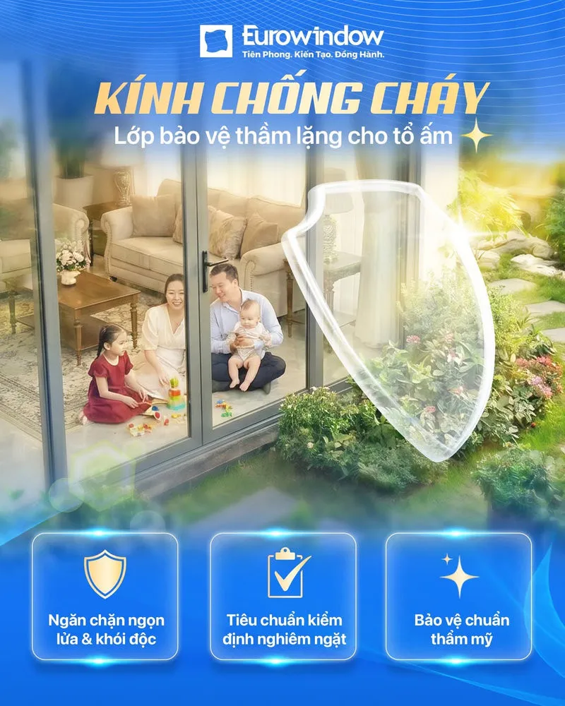 Kính chống cháy Eurowindow kết hợp khả năng an toàn cháy nổ với tính thẩm mỹ cho công trình hiện đại